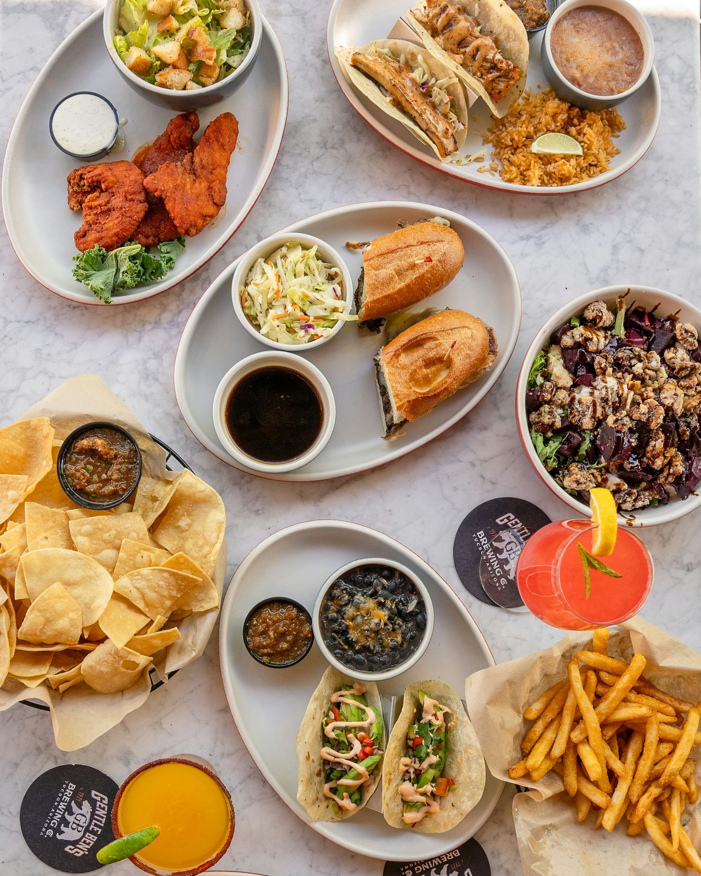 A spread of shareable plates for a group